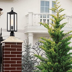 Hiện Đại Hoàng Hôn Để Bình Minh Ngoài Trời Bài Ánh Sáng Màu Đen Với Rõ Ràng Kính Không Thấm Nước Lớn Trụ Cột Đèn Lịch Thi Đấu Khu Vườn Bãi Đoạn - Product Image 3