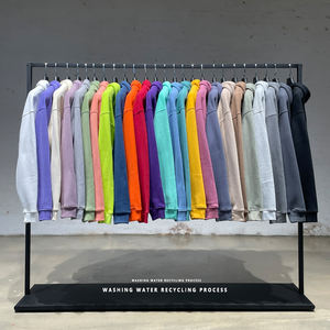 Venta al por mayor personalizado pulóver con capucha de gran tamaño peso pesado impreso Casual deporte chándal bordado Logo lavado de punto para el otoño - Product Image 3