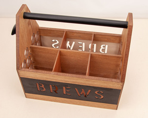 <span class=keywords><strong>6</strong></span> 팩 맥주 레드 와인 소다 나무 병 캐디 병 캐리어 내장 금속 오프너 - Product Image 4