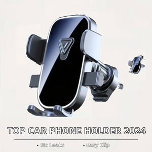 Support de téléphone de voiture tendance 2024 en ABS anti-fuite pour grille d'aération et bureau, avec pinces silencieuses pour // - Product Image 2