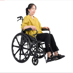 Fauteuil roulant manuel pliable léger avec frein en U pour personnes âgées et handicapées - Product Image 5