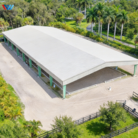 Arena de Equitación Prefabricada Personalizada con Estructura de Acero, Edificio de Entrenamiento Ecuestre Interior y Exterior, Establos Metálicos de Gran Envergadura