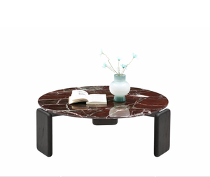 Modern Italian-Style <b>Solid</b> <b>Wood</b> Frame Round Coffee <b>Table</b> Set Tempered Glass <b>Top</b> Storage for Living Room Villa Home Furniture - Product Image 5