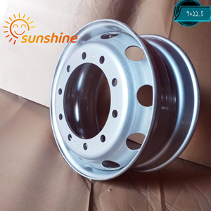 Cerchione in Acciaio Personalizzato da 22,5 Pollici 22.5x9.00 per Camion e Rimorchi, Tubeless, Resistente, Finitura Argento, Nuovo - Product Image 2
