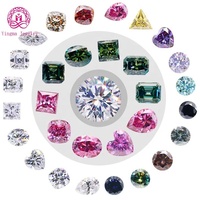 Bague en moissanite colorée 1CT, argent sterling 925, coupe ronde brillante, moissanite bleue rose pour cadeaux