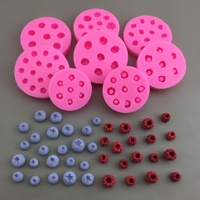DIY Fruit Siliconen Mal Gemakkelijk Ontvormen 3D Bosbes Frambozen Vormen Chocolade Snoep Fondant Hars Epoxy Gips Zeep Maken