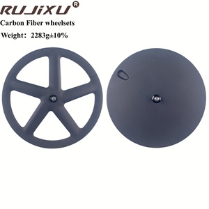 Roues de vélo en carbone 700C de haute qualité pour piste, à vitesses fixes, à disque fermé, 5 rayons, roues de route clincher RUJIXU 20 mm en fibre de carbone - Product Image 5