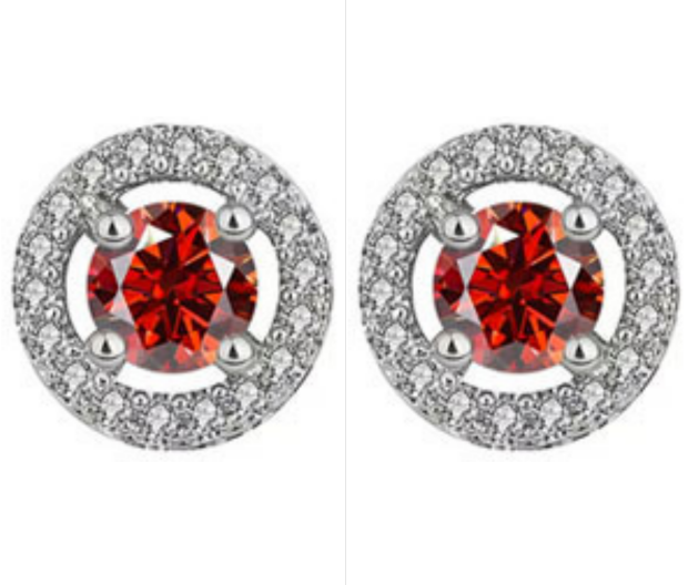 Clous d'oreilles (moissanite rouge)