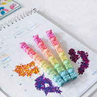 Set Highlighter Mini Glitter 5 Warna Kuning Gaya Fantasi untuk Kantor