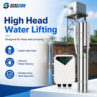 Pompe submersible solaire DC SEALCON pour puits profond, en acier inoxydable, avec contrôleur MPPT externe pour l'irrigation
