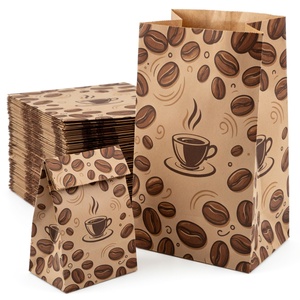 Bolsas <span class=keywords><strong>de</strong></span> Papel Kraft para Envasado <span class=keywords><strong>de</strong></span> Alimentos, <span class=keywords><strong>con</strong></span> Base Plana y Diseño <span class=keywords><strong>de</strong></span> Granos <span class=keywords><strong>de</strong></span> Café, Personalizadas al por Mayor, Reciclables, para Panadería y Pastelería - Product Image 1