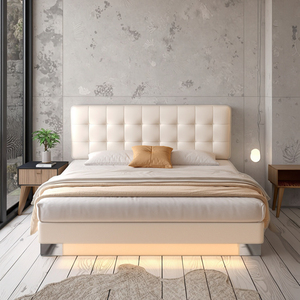 <span class=keywords><strong>Lit</strong></span> à cadre souple moderne minimaliste économique avec un grand espace de rangement, dossier réglable et léger - Product Image 2