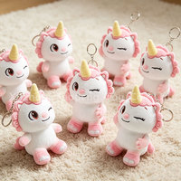 Porte-clés en peluche promotionnel, pendentif mascotte en peluche personnalisé 13 cm, nouveau design, licorne rose, pendentif de sac, porte-clés de voiture