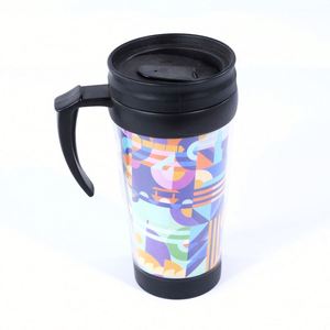 Customized <b>Drinkware</b> <b>Plastic</b> Paper Insert Travel Mug Cup Sport Water Bottle Double Layer Water Bottles - Product Image 2