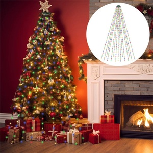 Guirlande lumineuse cascade pour <span class=keywords><strong>sapin</strong></span> de Noël, étanche IP44, 8 modes, avec étoile scintillante, intensité réglable, minuterie, pour intérieur et extérieur, décoration de Noël - Product Image 1