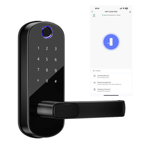 Serrure intelligente à empreinte digitale à languette unique pour porte intérieure en bois, sans clé, avec mot de passe, Wi-Fi/à distance, pour le commerce transfrontalier - Product Image 3
