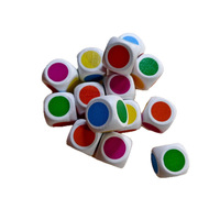 Dés en bois à coins arrondis de 16 couleurs, jouets créatifs pour le traitement des couleurs, accessoires de jeu de société, d'échecs et de cartes pour enfants, cubes en bois