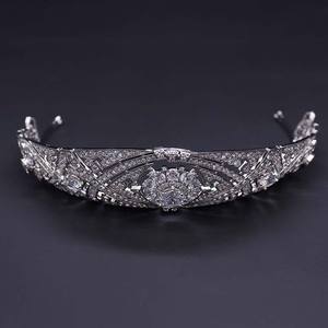 Классическая серебряная позолоченная корона-ободок с кубическим цирконием, роскошный цветочный дизайн, для выпускного, свадьбы, дня рождения, аксессуар для королевы, принцессы, конкурса красоты, королевский стиль - Product Image 4