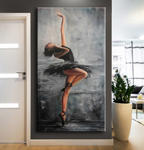 Elegante Dipinto su Tela di Ballerina, Arte Moderna, Poster e Stampe, Quadri da Parete per Soggiorno, Decorazione Casa - Product Image 1