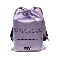 Sacs en satin personnalisés avec cordon de serrage, pochettes anti-poussière douces et réutilisables, emballage imprimé en sérigraphie pour chapeaux, chaussures, sacs à main, perruques