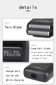 Rasoir électrique sans fil rechargeable KEMEI <span class=keywords><strong>KM</strong></span> <span class=keywords><strong>1102</strong></span> pour hommes, rasoir à double lame, rasoir à barbe, soin du visage, tondeuse multifonction - Product Image 5