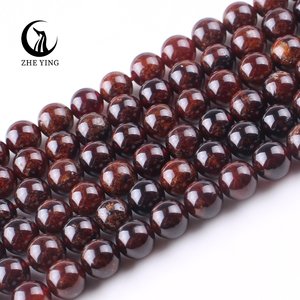 Zhe Ying 6/8/10mm oranye Garnet manik-manik 100% Natural heiling kristal manik-manik gelang batu permata kalung alami oranye Garnet - Product Image 4