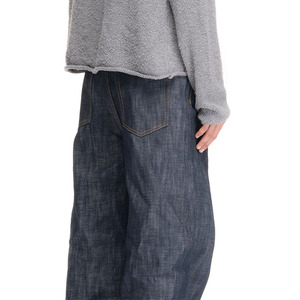 Custom Heavyweight Washable Japanese Selvedge Denim Vintage Streetwear Baggy Wide-Leg <strong>Indigo</strong> Blue <strong>Men</strong> <strong>Jeans</strong> 14OZ - Product Image 3