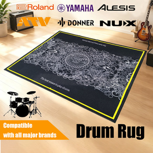 Alfombra Antideslizante <span class=keywords><strong>para</strong></span> Batería - Tapete Resistente <span class=keywords><strong>para</strong></span> Batería con Absorción de Impactos <span class=keywords><strong>para</strong></span> Práctica en Casa, Alfombra Antivibración con Respaldo de Goma <span class=keywords><strong>para</strong></span> Kit de Batería - Product Image 1