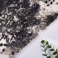 Tissu en tulle polyester à mailles tricotées 180 g/m² avec broderie de paillettes, fourni directement par l'usine, pour robe de mariée