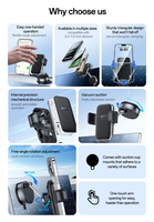 Support de téléphone de voiture Yesido C283 à ventouse à aspiration, rotation à 360°, en alliage de zinc, verrouillage mécanique, utilisation à une main