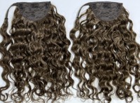 Extensions de cheveux naturels Remy, queue de cheval, ondulations profondes, bouclées, noires avec mèches, extensions de cheveux humains à clipser