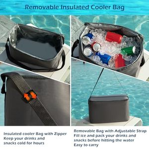 <b>Inflatable</b> River Tube <b>Float</b> Double Seat With Cooler Cup Holders PVC <b>Pool</b> Lounge <b>Float</b> For Adults Outdoor Water Fun - Product Image 5