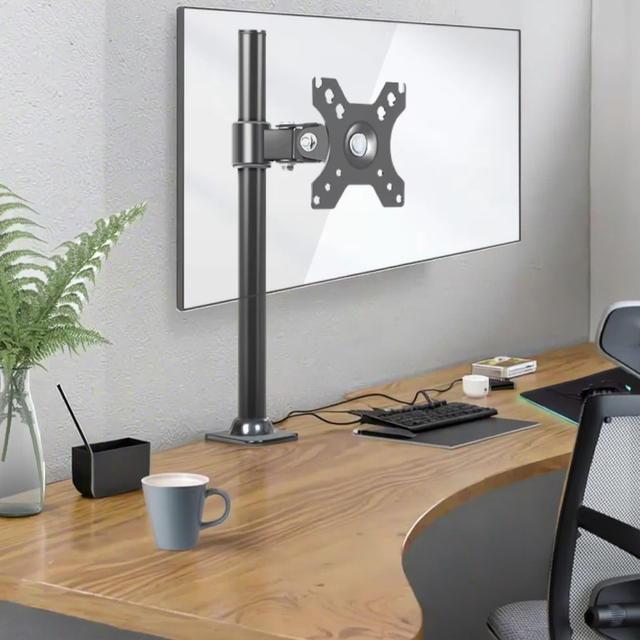Durable XJ01 Height Adjustment 14"-27" Screen 360 Degree Rotation Vertical Desk Computer Monitor Arm Mount Stand for Office