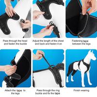 Attelle de genou pour chien avec harnais de laisse de sécurité pour les blessures à la jambe arrière ACL déchiré Douleur articulaire Anti-léchage Manchon de soutien pour jambe d'animal de compagnie Genouillère