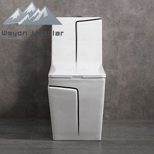 Wayon Support en céramique moderne à double chasse <span class=keywords><strong>WC</strong></span> Salle <span class=keywords><strong>de</strong></span> bain Réservoir d'eau bas Nouvelle cuvette <span class=keywords><strong>de</strong></span> toilette carrée avec structure monobloc <span class=keywords><strong>de</strong></span> drainage S-Trap - Product Image 4