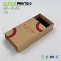 Boîte à tiroir en papier kraft imprimée sur mesure, boîte coulissante marron naturel pour l'organisation des clés, emballage en papier en gros, boîtes cadeaux