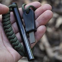 En stock : Allume-feu en magnésium 10x100mm, tige de ferrocérium de survie avec poignée en paracorde, outil de feu pour camping et randonnée en extérieur