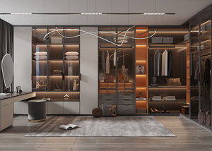 Armoire et mobilier de chambre à coucher sur mesure en bois massif de luxe, durable et moderne avec portes en verre - Product Image 4