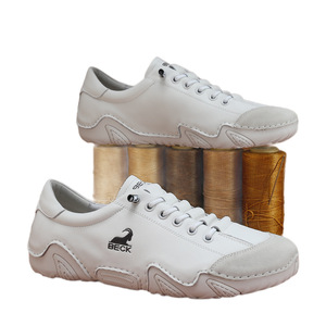 Zapatos de Hombre de Cuero Genuino Estilo Ram, Primavera/Verano, Transpirables, Ligeros, Blancos, Casuales, Deportivos, Antideslizantes, Suela Suave FL26001 - Product Image 5