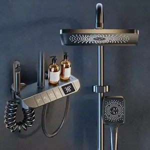 Bathroom Shower Shower Sets Atmosphere 4 Piano Key Bathroom Mixer Tap With Shower Set LED Digital Display