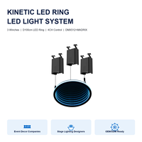 Anneau cinétique LED RGB à effet miroir infini, système de treuil motorisé DMX512 pour la décoration de scène, de mariage et de fête