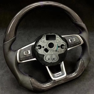 Volante de Cuero y Fibra de Carbono Forjada para Modelos Volkswagen VW Golf 7 MK7 GTI Golf <span class=keywords><strong>R</strong></span> <span class=keywords><strong>Line</strong></span> Polo Jetta Tiguan, Accesorios para Automóviles - Product Image 5