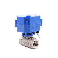 Vanne à boisseau sphérique électrique 2 voies en acier inoxydable 3/8" et 1/2" à retour automatique en cas de coupure de courant pour eau, gaz et huile, compatible avec les actionneurs électriques DC12V~24V