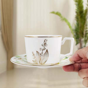<span class=keywords><strong>Vaisselle</strong></span> de luxe en porcelaine fine avec motif muguet - <span class=keywords><strong>Vaisselle</strong></span> florale en gros pour la maison et les cadeaux d'affaires - Product Image 5