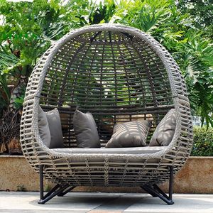 سرير نهاري حديث خارجي من الألومنيوم لحمام الشمس كراسي استراحة حديقة الروطان خوص للبيع - Product Image 2