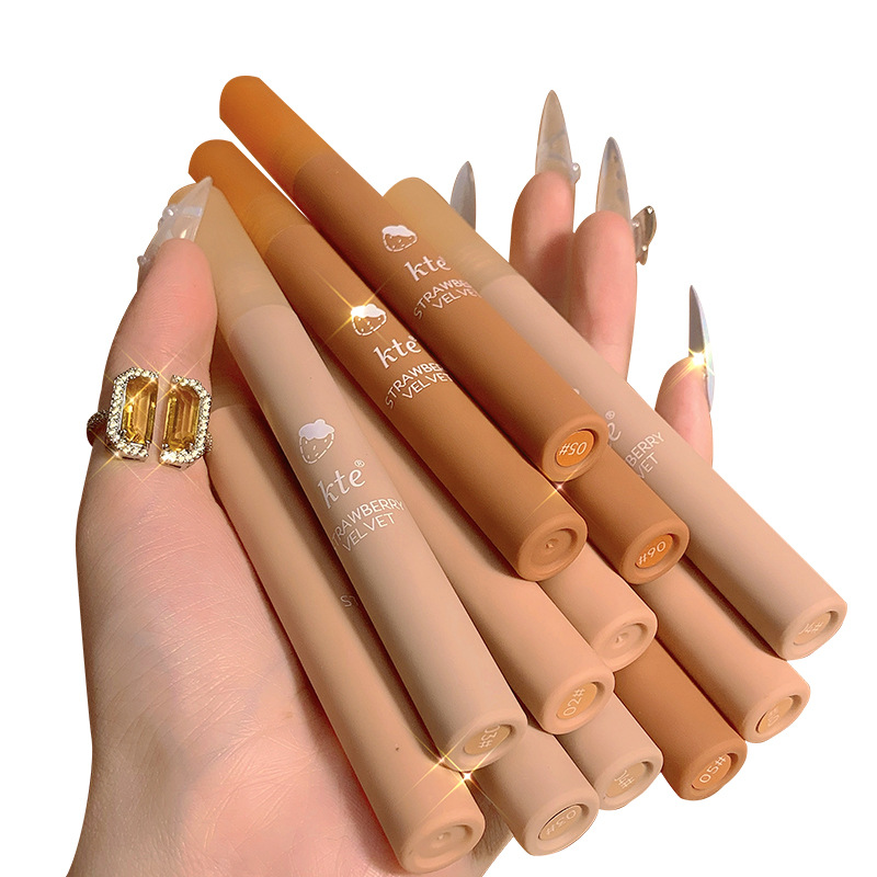 Паста для губ «клубника», матовая губная помада для лица, бархатная глазурованная губная помада двойного назначения, гладкая туманная губная помада