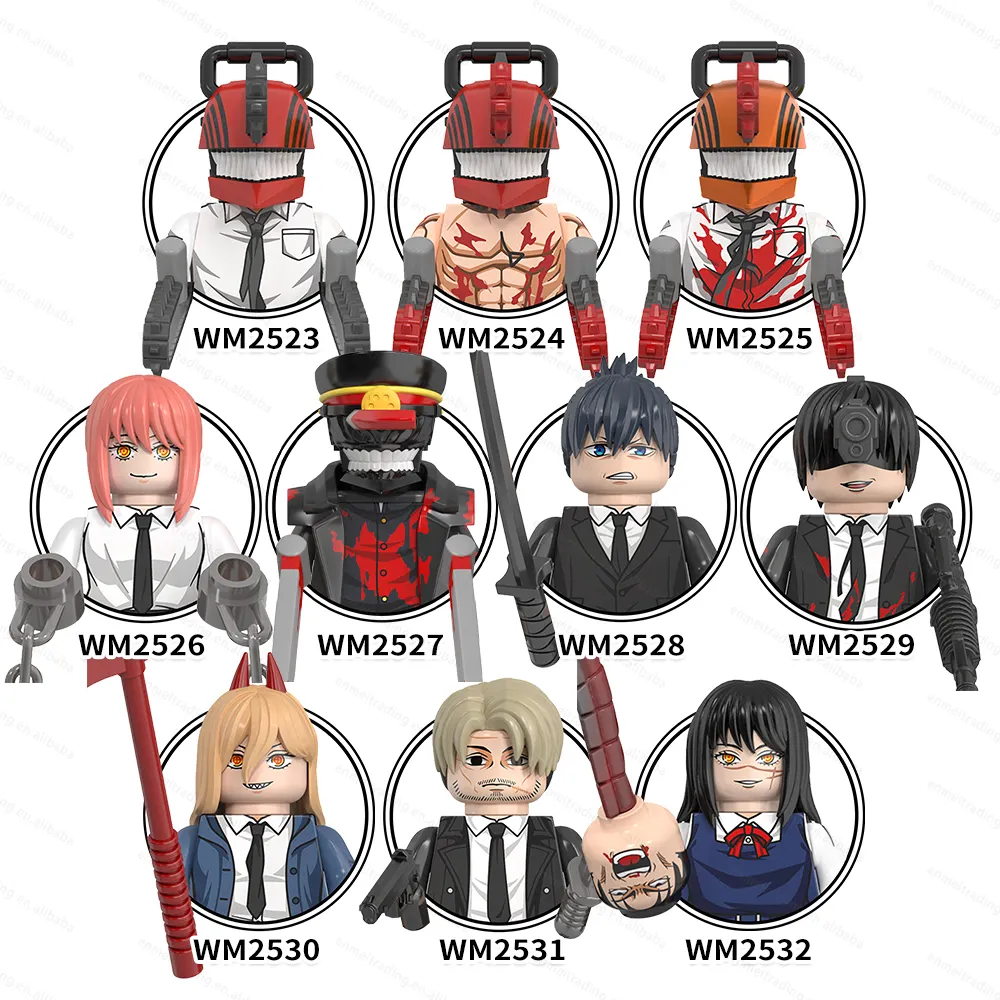 WM6159 Japanese Anime Pochita Denji Power Hayakawa Aki Chainsaw Man Mini Action Building Blocks Dolls Collect Kids Toys Juguetes