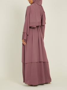 OEM Robe modeste et unie à manches longues avec mousseline de soie de haute qualité pour les femmes musulmanes Robe ample ouverte Abaya Robe vêtements islamiques - Product Image 6