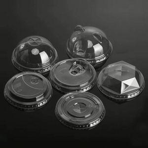 Nouvel arrivage : Couvercles et bouchons jetables en PET de qualité alimentaire, forme d'oreille d'ours, 89/90/93/98 mm, pour gobelets à smoothie et boba de 12 oz - Product Image 1