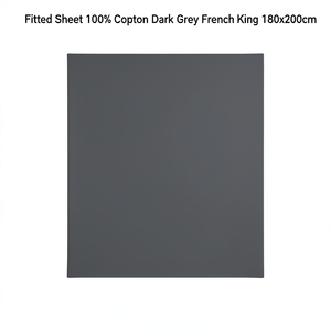 Sábana Ajustable 100% Algodón Gris Oscuro Tamaño King Francés 180x200cm - Product Image 3